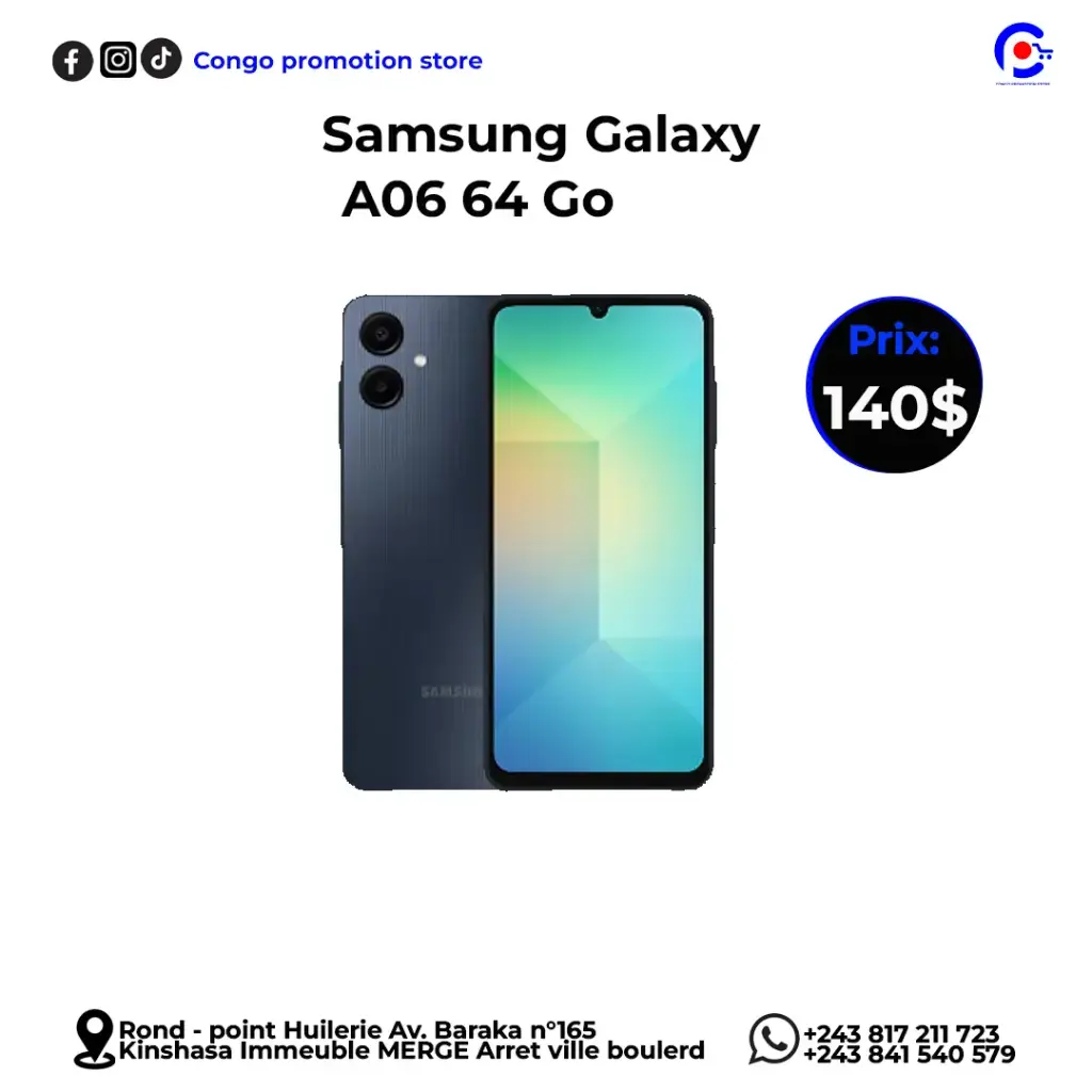 Samsung A06 - 64Go Avec airport 